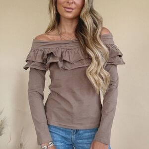 Lumière Off The Shoulder Ruffled Top NWT